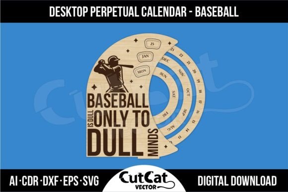 Baseball Desktop Perpetual Calendar: Laser-Cut Father's Day Gift