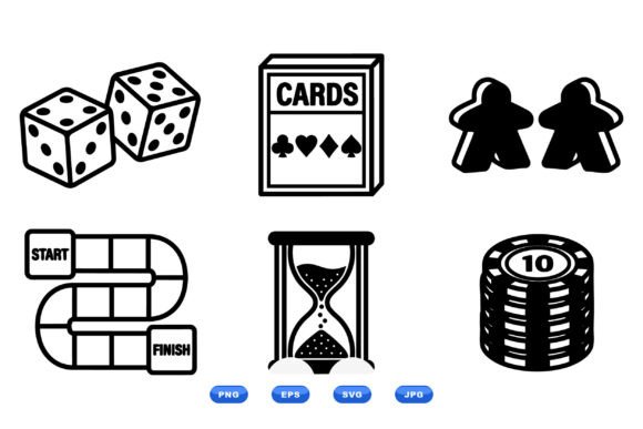 Board Game Icon Clipart for Graphics & Crafts