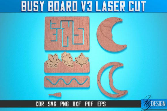 Busy Board Laser Cut SVG Baby Game Graphics for Crafts
