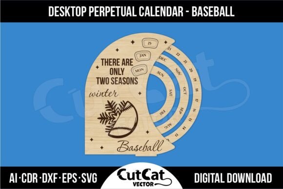Desktop Perpetual Calendar Baseball: Laser Cutting Winter Amp