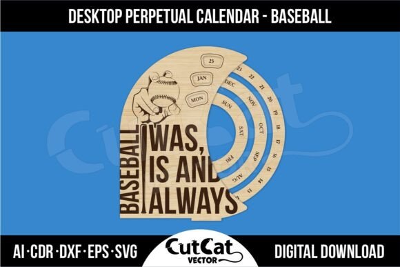 Desktop Perpetual Calendar Baseball SVG: Laser Cutting Wall Decor Review