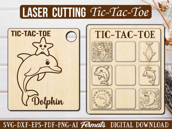 Dolphin Starfish Tic Tac Toe: Laser Engraving Graphics Review