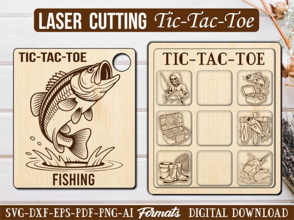 Fishing Tic Tac Toe: Graphics & Laser Engraving