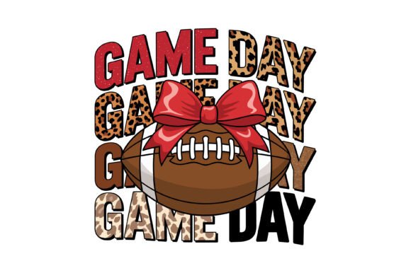 Game Day Football Bow Design: Graphics & Print Templates