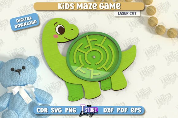 Kids Maze Game Laser Cut: Animal Puzzle Graphics for Crafts