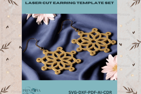 Laser Earring Design Set 217 for Laser Cutting Branding