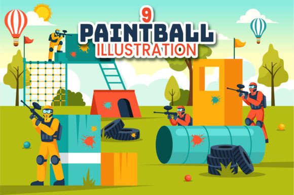 Paintball Game Illustration: A Design Asset Review for Real Projects