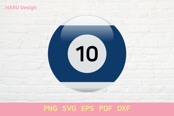 Pool Balls 10 Billiard Balls Table Game Graphics for Crafts