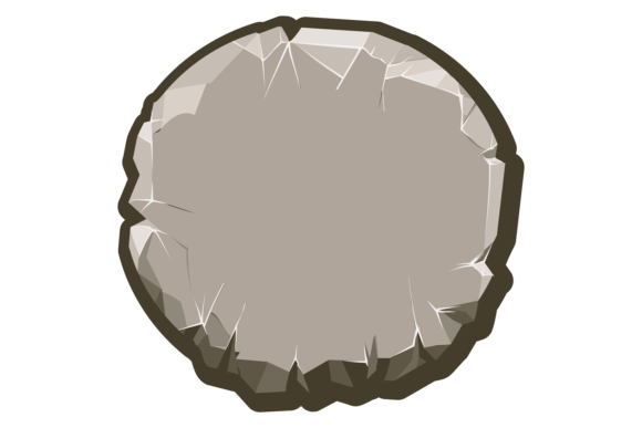 Round Stone Button: Game UI Graphics for Crafts & Digital Assets