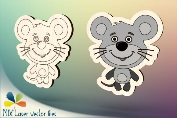 Small Mouse Laser Cut SVG Files for Keychains and Laser Cutting