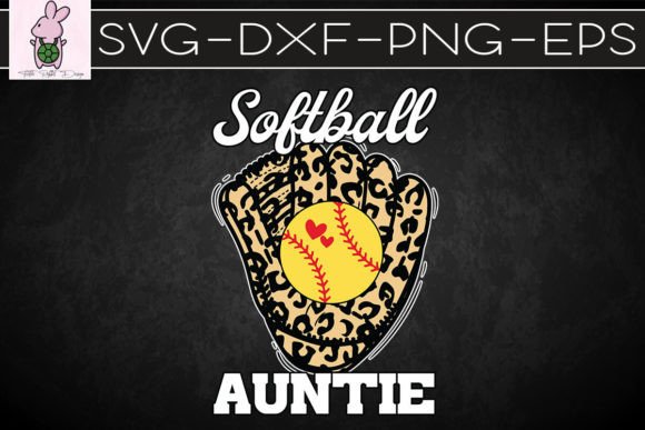 Softball Auntie Leopard Game Day SVG for Crafts & Graphics