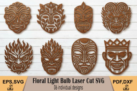 Tribal Mask Laser Cut SVG for Wall Decor & Branding