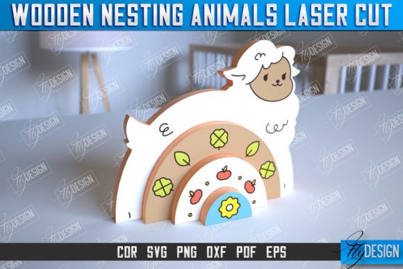 Wooden Nesting Sheep Rainbow: Laser Cutting Other Toys